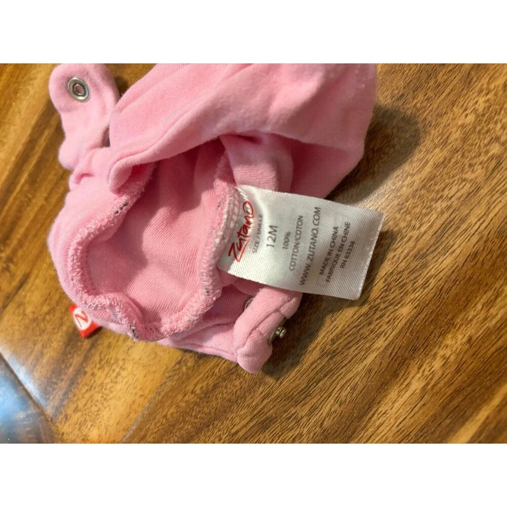 Zutano Cotton Gripper Booties, Pink, Size 12M